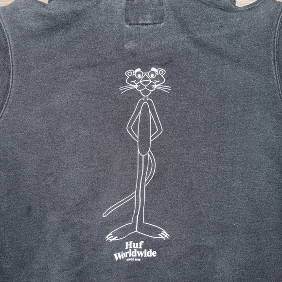 Huf Worldwide “Pink Panther” Hoodie Black Men’s Size Medium - Picture 4 of 6